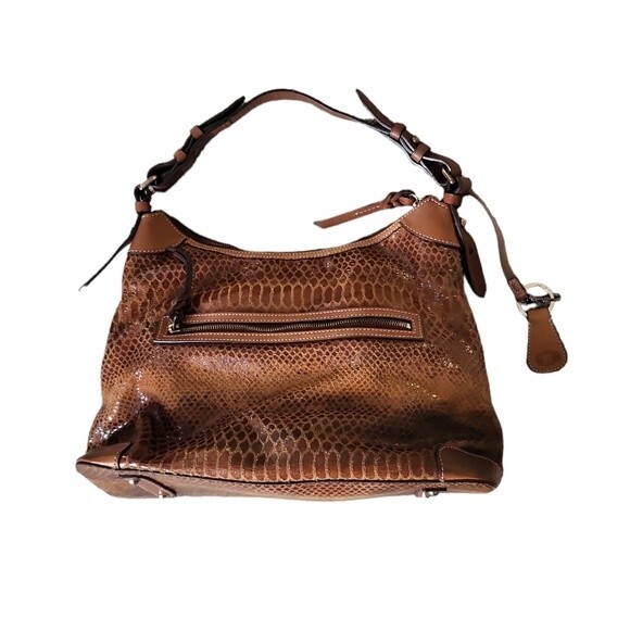 EUC Dooney & Bourke Brown Snakeskin Style Shoulder Bag handbag purse - Picture 2 of 15